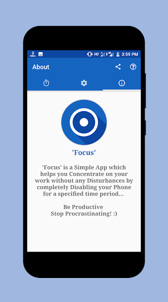 Blue Round Focus android Be Productive IND shorts
