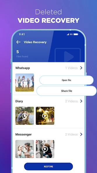Android File Photo Recovery app IND shorts
