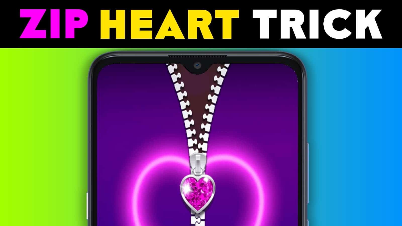 Heart Zip Screen Lock