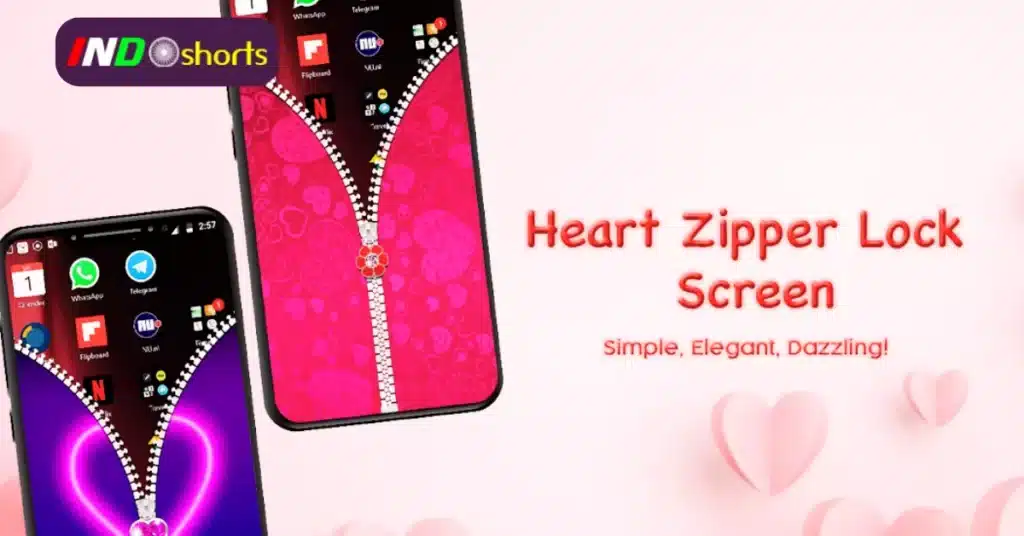 Heart Zip Screen Lock