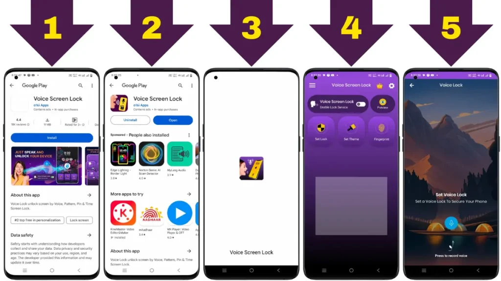 Play Store Voice Screen Lock App