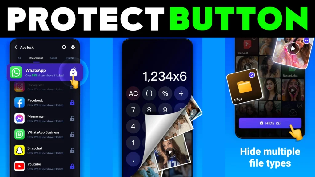 Protect Button Best Calculator Lock App to Hide Photos & Videos Securely