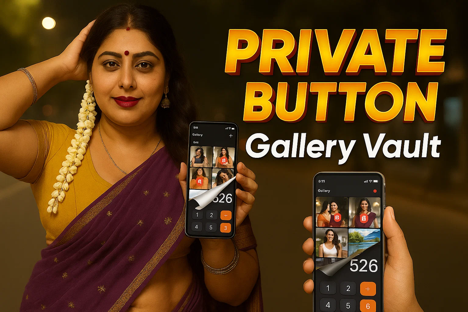 PRIVATE BUTTON Gallery Vault Calculator Lock – Hide Photos, Videos & Audio Safely